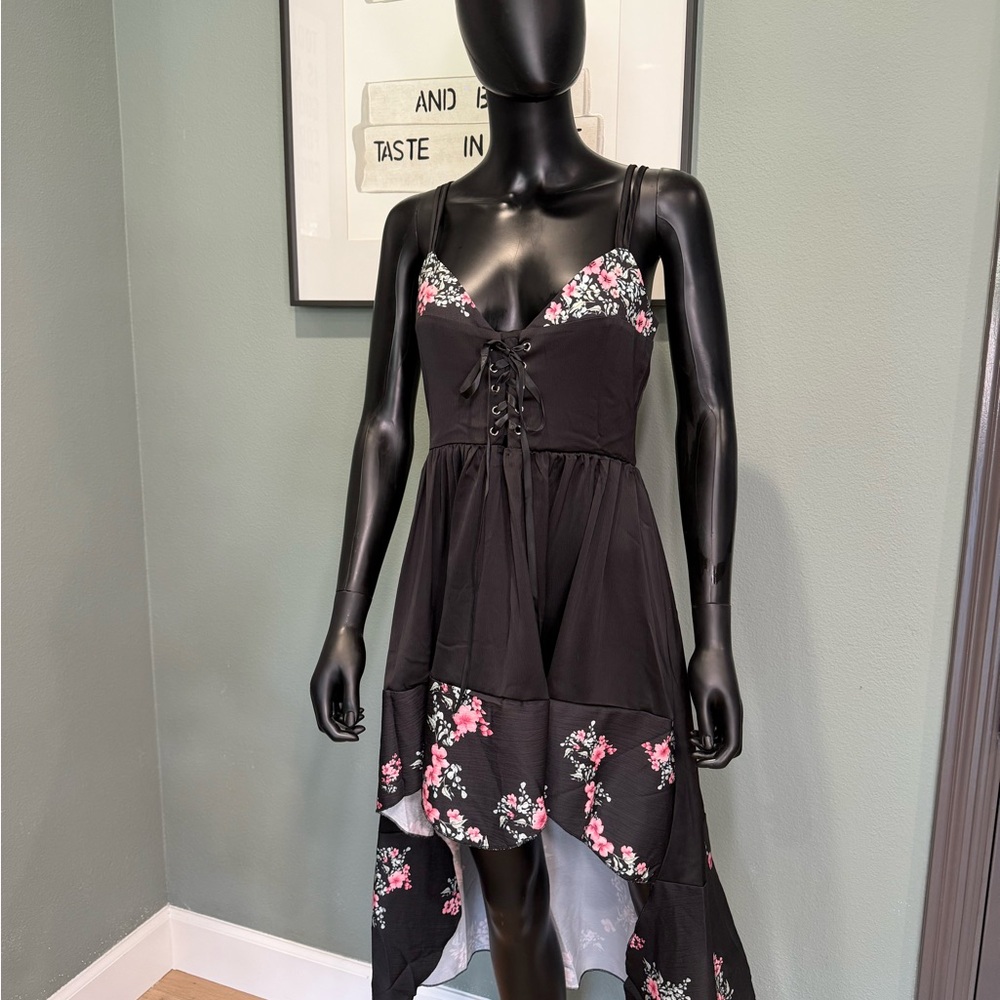 Floral Black Dress